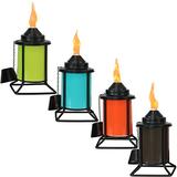Sunnydaze Metal Tabletop Torches, Outdoor Patio and Lawn Citronella Torch, Multi-Color, Set of 4 screenshot. Landscape Lighting & Accessories directory of Lighting.