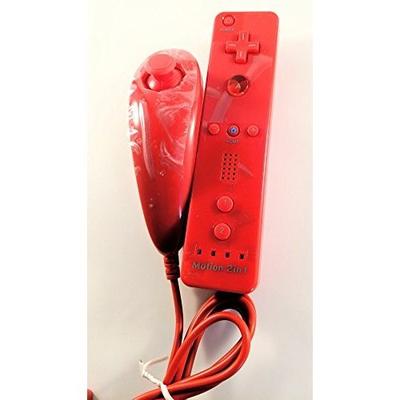 Nintendo Wiimote Replacement Motion Plus Controller and Nunchuck in Red By Mars Devices