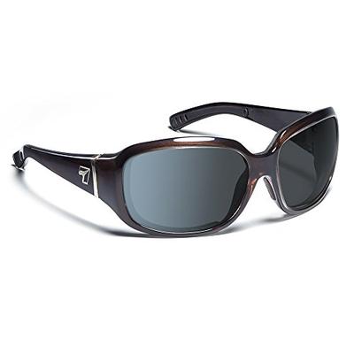 7eye by Panoptx Mistral Frame Sunglasses with Polarized Gray Lens, Crystal Chocolate, Small/Large