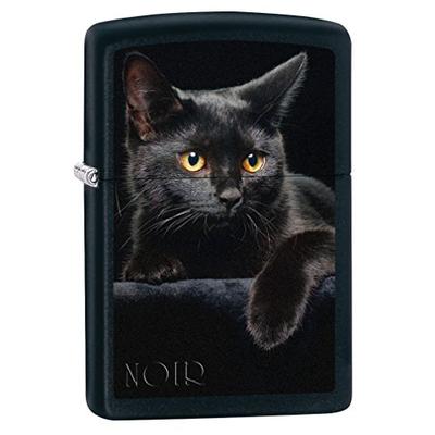 Zippo Lighter: Black Cat - Black Matte 76491