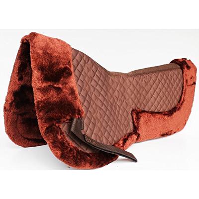 CHALLENGER Horse English Quilted Saddle Half Pad Correction Wither Relief Fur Brown 12216BR