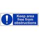 Schild mit Aufschrift "Keep Area Free From Obstructions", 3 Stück, 450mm x 150mm, 3