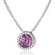 Tuscany Silver Women's Sterling Silver Purple Swarovski Crystal February Birthstone Necklace of Length 46 cm/18 Inch