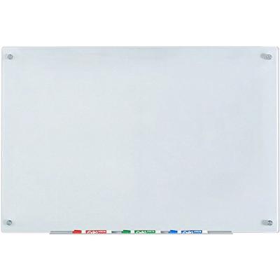 White Glass Dry-Erase Board - 23 5/8" x 35 1/2" - Includes Board and Aluminum Marker Tray (Non-Magne