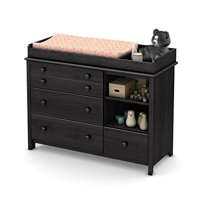 South Shore Little Smileys Changing Table with Removable Station, Gray Oak