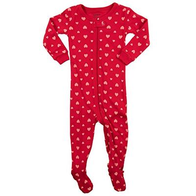 Leveret Hearts Footed Pajama Sleeper 100% Cotton 4 Years