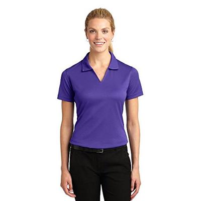 Sport-Tek - Ladies Dri-Mesh V-Neck Polo., Purple, XXX-Large