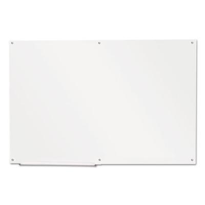 Universal Frameless Glass Marker Board, 72" X 48", White UNV43234 Includes marker holder and mountin