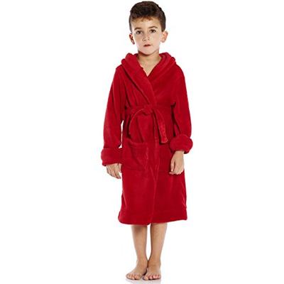Leveret Kids Fleece Sleep Robe Red Size 10 Years