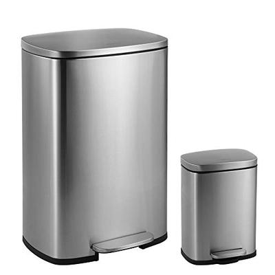 happimess HPM1006A Connor Rectangular 13-Gallon Trash Can Stainless Steel