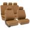 FH Group PU009TAN115 Tan Rome PU Leather Car Seat Cover (Split Bench and Airbag Ready Full Set)
