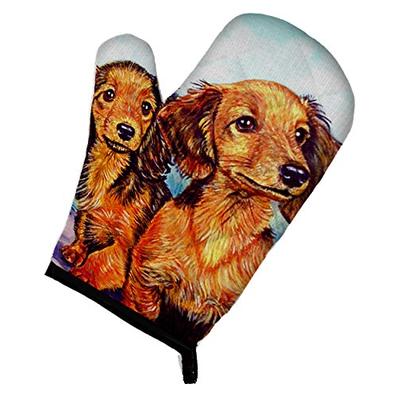 Caroline's Treasures 7022OVMT Long Hair Red Dachshund Two Peas Oven Mitt, Large, multicolor