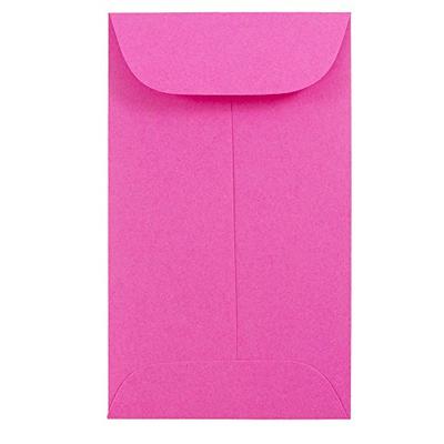 JAM PAPER #3 Coin Business Colored Envelopes - 2 1/2 x 4 1/4 - Ultra Fuchsia Pink - Bulk 1000/Carton