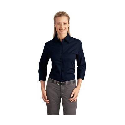 Port Authority Ladies 3/4-Sleeve Easy Care Shirt M Navy