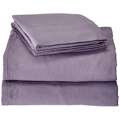 TRIBECA LIVING Luxury Solid Flannel Deep Pocket Sheet Set, California King, Lavender