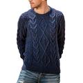 Gamboa Alpaca Jumper for Men Wool Winter Hand Knitted Jumper Blue