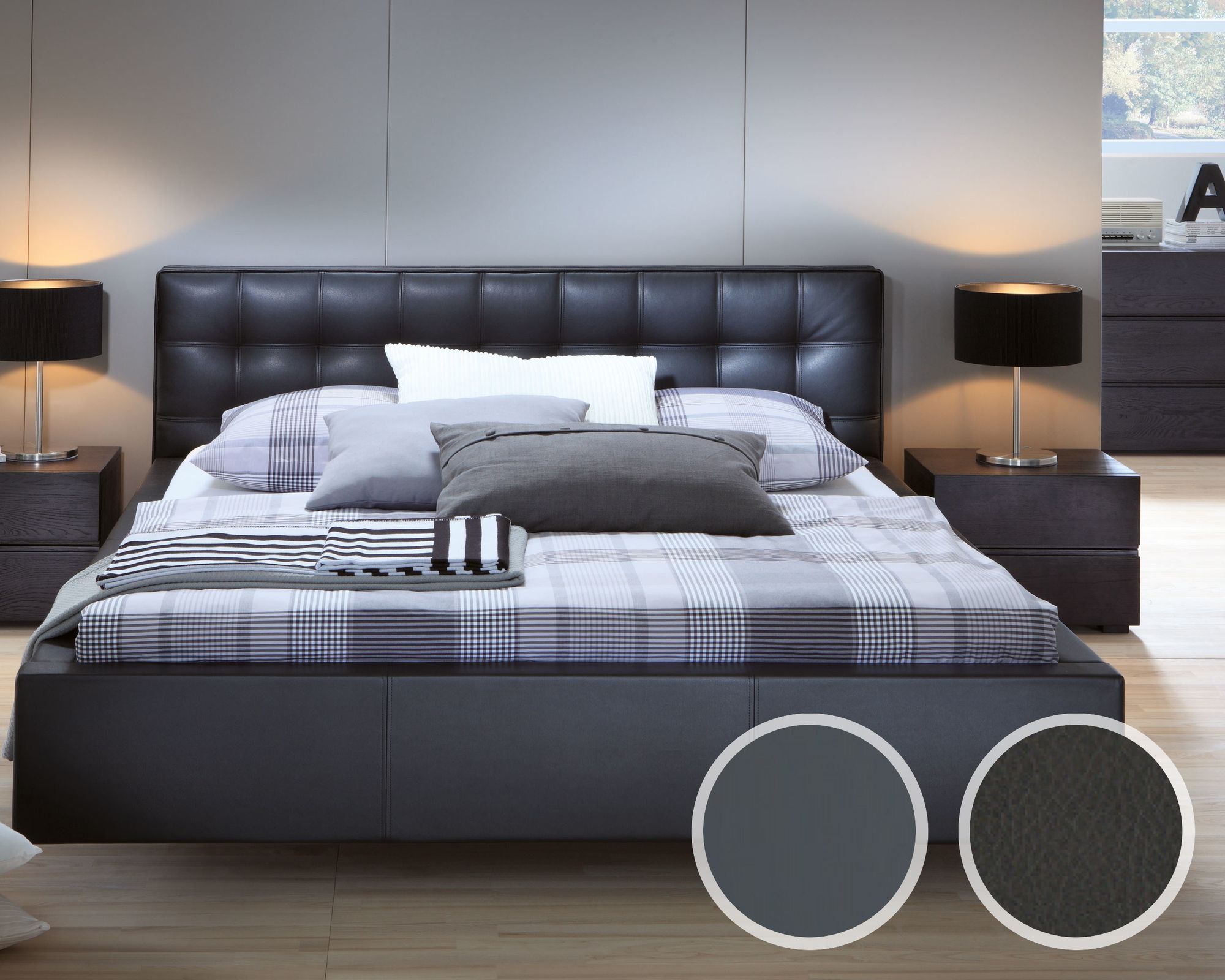 Hasena Dream-Line Polsterbett Funda/Zoja/Vilo 140x200 / Casual Carbon