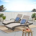 Wade Logan® Billur 79.25" Long Reclining Chaise Lounge Set w/ Cushions in Gray | 38.5 H x 27.5 W x 79.25 D in | Outdoor Furniture | Wayfair