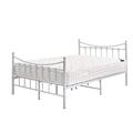 PALDIN Double Bed Frame 4FT Metal Bed Base with Strong Metal Slats, Headboard and Footboard bedroom furniture for Kids Adults (White, 4FT)