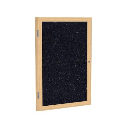 Ghent 36"x30" 1-Door indoor Enclosed Recycled Rubber Bulletin Board, Shatter Resistant, with Lock, W