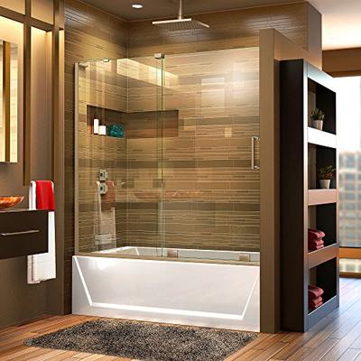 DreamLine Mirage-X 56-60 in. Width, Frameless Sliding Tub Door, 3/8" Glass, Brushed Nickel Finish