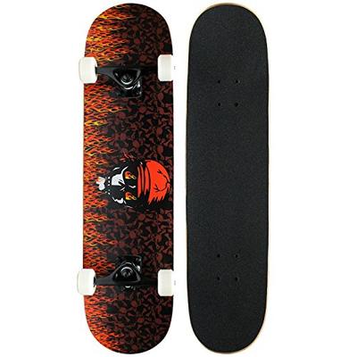 Krown PRO Skateboard Complete Red Flame 7.5 in