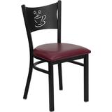 Flash Furniture HERCULES Series Black Coffee Back Metal Restaurant Chair - Burgundy Vinyl Seat screenshot. Chairs directory of Office Furniture.