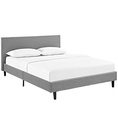 Modway Anya Full Fabric Bed in Light Gray