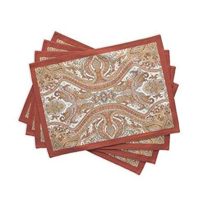Maison d' Hermine Kashmir Paisley 100% Cotton Set of 4 Placemats 13 Inch by 19 Inch.