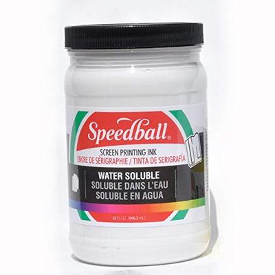 Speedball Non-Toxic Non-Flammable Water Soluble Acrylic Textile Ink, 1 qt Jar, White
