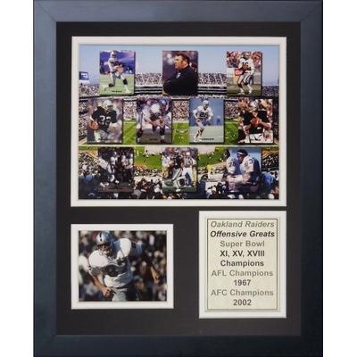 Legends Never Die NFL Oakland Raiders 70's Offensive Greats Framed Photo Collage, 12" x 15"