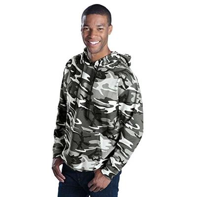 Code Five Men's Camouflage Fleece Long Sleeve Pullover Hooded Sweatshirt with Drawstring
