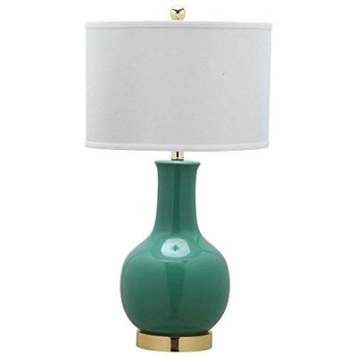 Safavieh Lighting Collection Paris Emerald Ceramic Table Lamp, 27.5"