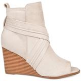 Brinley Co. Womens Wedge Bootie Taupe, 7.5 Regular US screenshot. Shoes directory of Clothing & Accessories.