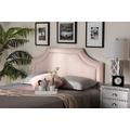 Baxton Studio Avignon Modern Light Pink Velvet Fabric Queen Size Headboard- BBT6566-Light Pink-HB-Queen