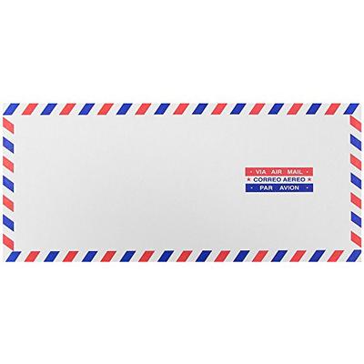JAM PAPER #10 Airmail Envelopes - 4 1/8 x 9 1/2 - White - 100/Pack