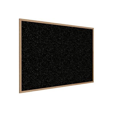 Ghent 36.5" x 60.5" Wood Frame, Oak Finish Recycled Rubber Bulletin Board - Tan Speckled (WTR35-TN)