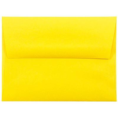 JAM PAPER A2 Colored Invitation Envelopes - 4 3/8 x 5 3/4 - Yellow Recycled - Bulk 1000/Carton