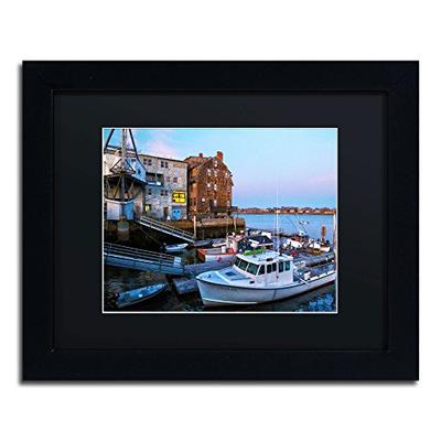Marblehead Black Matte Artwork by CATeyes, 11 by 14-Inch, Black Frame