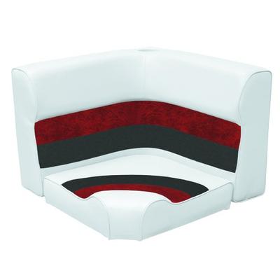 Wise 8WD133-1009 Pontoon Corner Radius Section Seat Cushion Only, White/Charcoal/Red, Medium