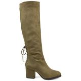 Brinley Co. Womens Knee-High Heeled Boot Olive, 8 Regular US screenshot. Shoes directory of Clothing & Accessories.