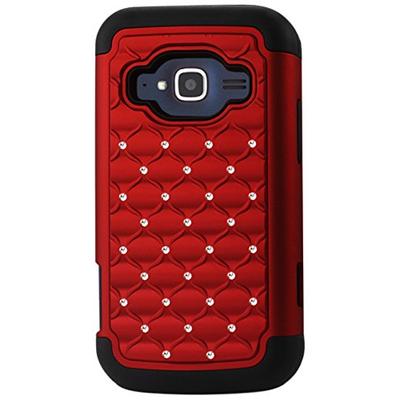 Reiko Diamond hybrid Protector Cover ZTE CONCORD 2 Z730 BLACK RED - Carrying Case - Retail Packaging