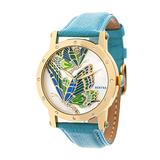 Bertha Isabella MOP Leather-Band Ladies Watch - Gold/Turquoise screenshot. Watches directory of Jewelry.