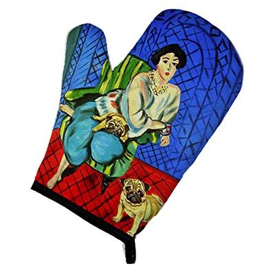 Caroline's Treasures 7072OVMT Lady with her Fawn Pug Oven Mitt, Large, multicolor