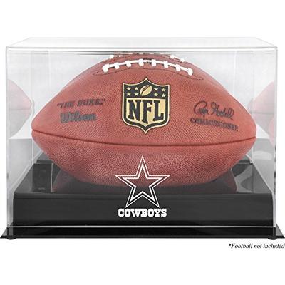 Dallas Cowboys Team Logo Football Display Case | Details: Black Base, Mirror Back