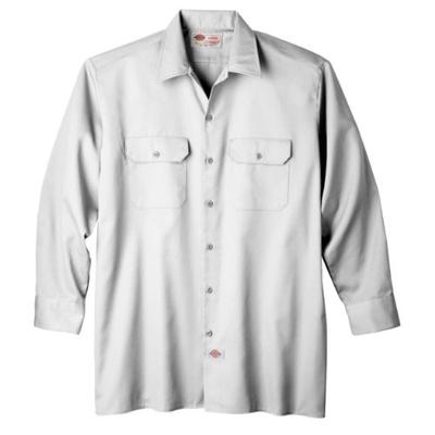 Dickies Men's Long Sleeve Work Shirt, White, Small