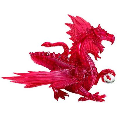 Bepuzzled Original 3D Deluxe Crystal Dragon Puzzle (56 Piece), Red