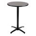 KFI Seating Round Bar Height Pedestal Table with Arched X Base, Commercial Grade, 30-Inch, Graphite