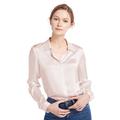 LilySilk Women's Charmeuse Silk Blouse Long Sleeve Ladies Top Shirt 100% Pure 22 Momme Grade 6A Silk (XXL/20-22, Light-Beige)