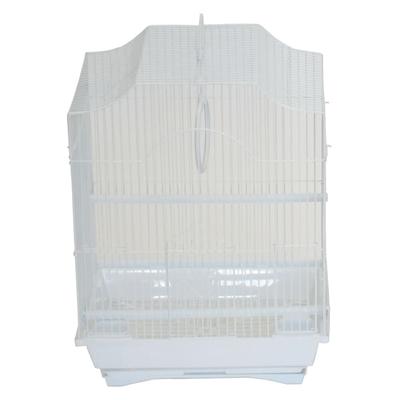 YML White Cornerless Flat Top Bird Cage, Small